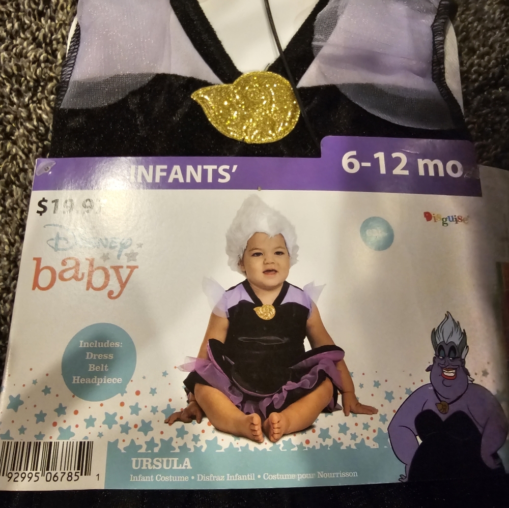 NWT Disney baby Ursula Halloween baby costume 6-12 months